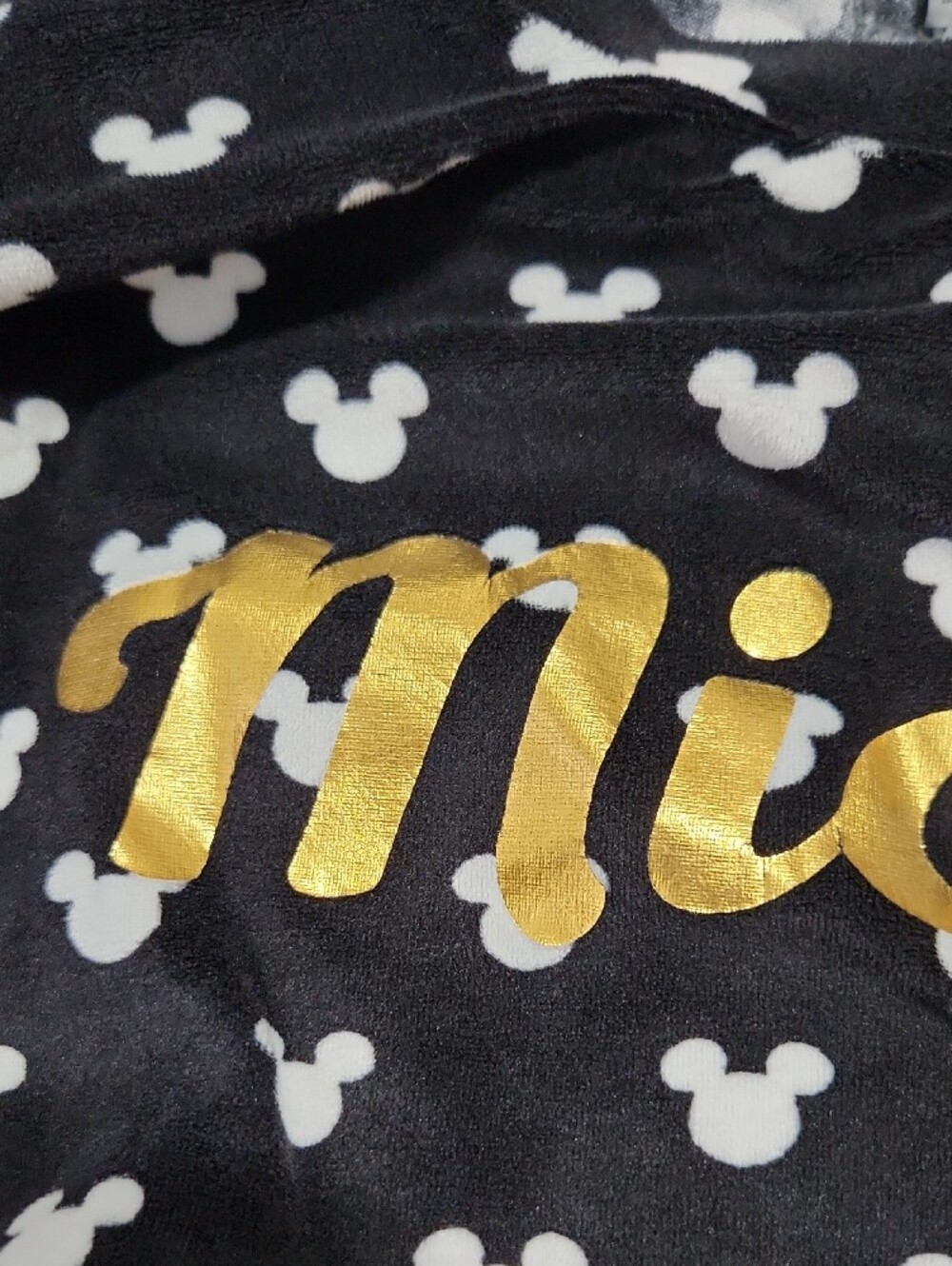 Mickey Black & White Mickey Head Pajama Set with Gold Script - Picture 8 of 10